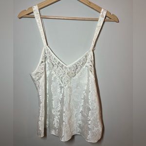 Victorias Secret Gold Label Satin Cami Lingerie Sexy Tank Top White Vintage